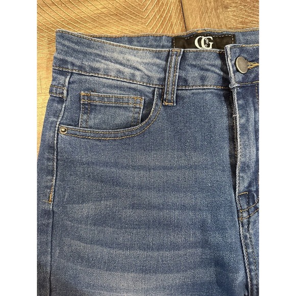 NWT OG Oyster Guy Distressed Skinny Leg Stretch Blue Denim Jeans Junior's Size 7 - Picture 3 of 15